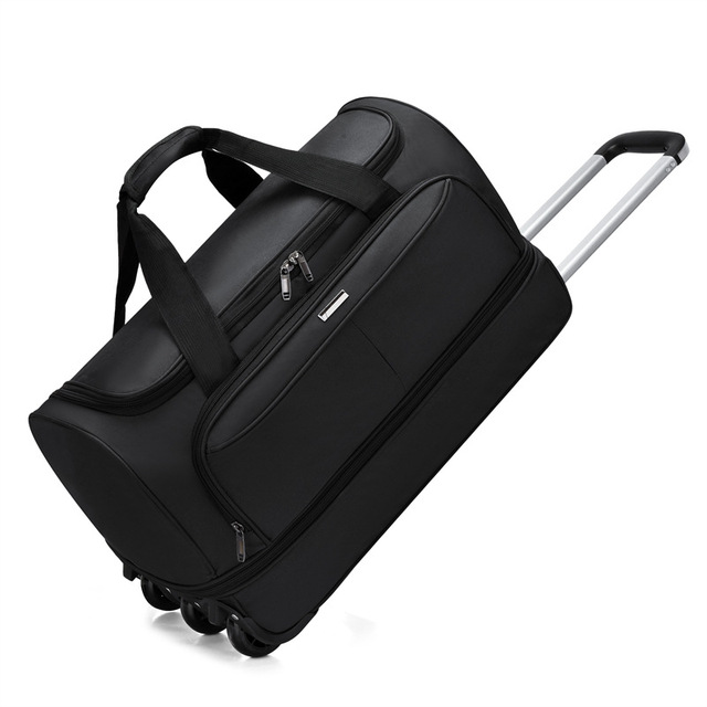 New Fashion Rolling Duffel Bag With Wheels 45L Carry-on Luggage With Telescoping Handle Large Weekender Overnight Bag for Travel