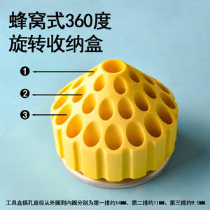 Boîte de rangement d'outils en plastique Jade, 16 compartiments, organisateur d'atelier rond pour la sculpture, les embouts de meulage et les accessoires de perçage - Product Image 3