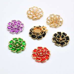 Venta al por mayor cubierta de botón de flores para camisa DIY Botón de Clip de diamantes de imitación LSCB001 - Product Image 1