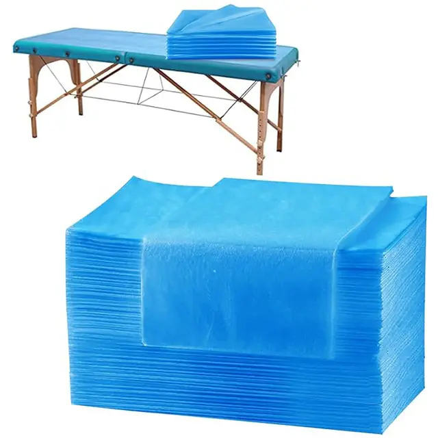 Draps de lit jetables 100 pièces draps de table de massage couvre-lits de spa tissu non tissé doux et respirant imperméable à l'huile