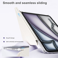 Housse en cuir PU détachable Y-fold pour iPad Air 4e génération/5e génération et Air 11 pouces (M2/M3, 2024/2025) avec emplacement pour stylet détachable