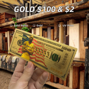 2-in-1 Goldfolie Banknote UV-bedruckt aus Metall 100 USD Banknote für Sammlung Gedenk geschenk - Product Image 3