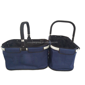 30L nhựa siêu thị tay thông minh callapsable mua sắm giỏ với một Xử Lý Tây OEM biểu tượng tùy chỉnh - Product Image 1