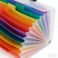 Porte-documents A4 de grande capacité, nouveauté scolaire, poche arc-en-ciel en PP avec poignée