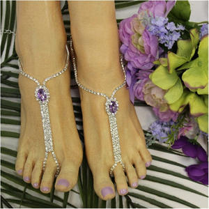 <span class=keywords><strong>Tobillera</strong></span> de Cristal Brillante, Venta Caliente Transfronteriza en Europa y América, Cadena de Garra con Pedrería Superbrillante 2026, Joyería al por Mayor - Product Image 1
