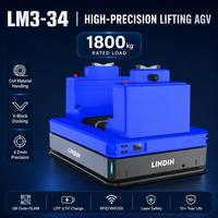 AGV de manutention de bobines personnalisé de 1800 kg, levage de précision pour le chargement et le déchargement de rouleaux d'électrodes de batteries au lithium, Junebreath LM3-34 QR