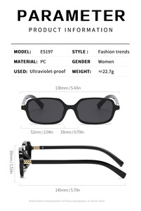Nouvelles <span class=keywords><strong>Lunettes</strong></span> de Soleil Rétro Vintage Carrées pour Femmes 2026 – Design Classique Simple et Tendance, Modèle Rectangulaire Unisexe - Product Image 3