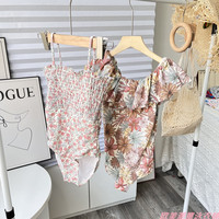 Maillot de bain une pièce imprimé à volants pour enfant en bas âge de 2 à 6 ans Maillot de bain d'été pour bébé fille Combinaisons Maillot de bain