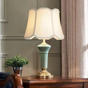 All-Copper Ceramic Table Lamp American-Style <b>Light</b> Luxury Creative Simple Modern Design for Master Bedroom Hotel Table Lamp - Product Image 5