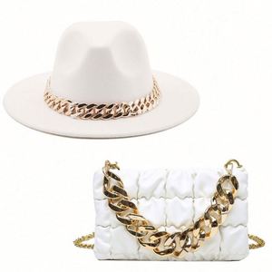 Nuevo Diseño Personalizado de Sombrero Fedora y Bolso de Mano para Mujer, Conjunto de Invierno, Poliéster/Algodón Ecológico, Informal, para Fiestas al Aire Libre - Product Image 1