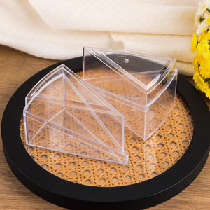 Boîte en plastique transparente en forme de triangle, qualité alimentaire, avec couvercle, pour tranches de gâteau, bonbons, cadeaux de fête, petits accessoires, emballage - Product Image 5