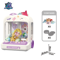 Mini machine à griffes pour enfants de 3 à 8 ans, avec figurines licorne, lapin, dinosaure, jeu de grue, lumières et musique, fonctionne sur piles, attrape-cadeaux, cadeau d'anniversaire