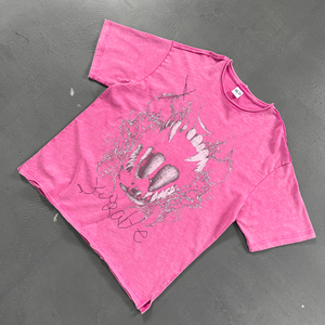 T-shirt da uomo YKH 275gsm 100% cotone slub lavaggio acido con logo personalizzato, stile vintage, vestibilità oversize, stampa DTG - Product Image 4