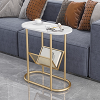 Table basse moderne de luxe léger en marbre avec structure en fer, design durable, garantie 5 ans, meuble de salon, table d'appoint de canapé
