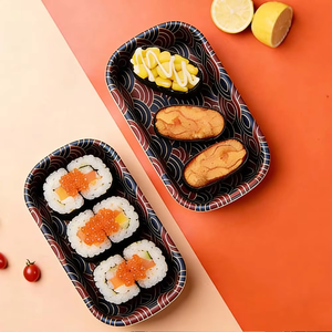 Bandeja de Sushi Desechable Color Dorado, Bandeja de Papel Kraft de Lujo para Sushi, Caja de Empaque con Tapa, Diseño de Logotipo Personalizable - Product Image 5