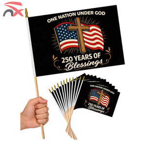 ธงแขวนมือทำมือลายครบรอบ 250 ปี สหรัฐอเมริกา สำหรับตกแต่งห้อง <span class=keywords><strong>บ้าน</strong></span> สนามหญ้า ฉากหลัง งานพาเหรด พร้อมเสาไม้ขนาด 30 ซม. ผ้าโพลีเอสเตอร์ 75D พร้อม Nuoxin - Product Image 3