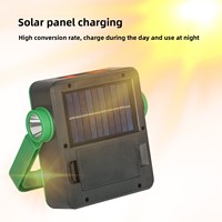Projecteur à haute luminosité 360° °   Lampe de travail LED portable rechargeable solaire et USB-C avec poignée rotative et fonction de batterie externe
