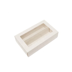 Petit tiroir en <span class=keywords><strong>carton</strong></span> de qualité <span class=keywords><strong>alimentaire</strong></span>, pièces, boîte-cadeau avec fenêtre transparente pour macarons cuits, vente en gros - Product Image 2