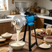 Moulin Électrique Commercial pour Grains, Moulin à Sec et Humide pour Épices, Maïs, Blé, Arachides, Lait de Soja, Pâte de Riz, Farine, Machine à Moudre le Maïs