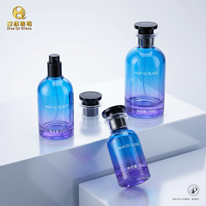 Botella de <span class=keywords><strong>Perfume</strong></span> de Vidrio de Lujo Personalizada de 100 ml con Tapa de Textura de Cuero, Botella de Fragancia de Vidrio Vacía para Hombres y Mujeres - Product Image 2