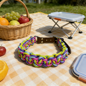 <span class=keywords><strong>Collar</strong></span> Retráctil para Mascotas de Diseño, Hecho a Mano, Personalizado, Ajustable, Suave y Sólido de Alta Calidad - Product Image 1