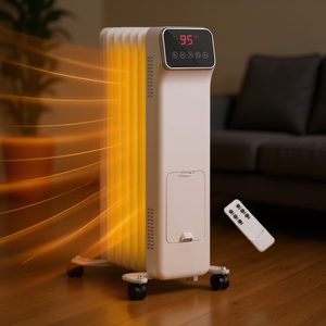 Calentador Eléctrico de Espacio con Radiador de 1500W, Control Remoto, Calefacción Portátil para el Hogar con Pantalla de Temperatura - Product Image 2