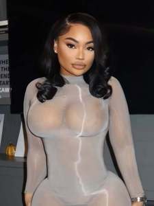 D1472-2026 Nuovo Prodotto Abito Mini Sexy Aderente Monocolore a Maniche Lunghe Elasticizzato Trasparente Lucido in Olio di Cavallo per Donna - Product Image 3