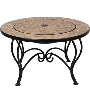 30 inch mosaic tile outdoor firepit table