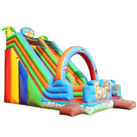 Toboggan gonflable à thème animalier de la jungle, équipement de terrain de jeu gonflable commercial pour enfants en plein air