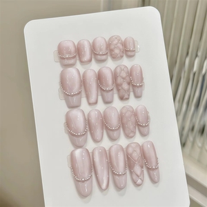 <span class=keywords><strong>Uñas</strong></span> <span class=keywords><strong>Acrílicas</strong></span> Hechas a Mano de Alta Calidad, Estilo Francés, <span class=keywords><strong>Cortas</strong></span>, Cuadradas, Ojo de Gato, <span class=keywords><strong>Uñas</strong></span> Postizas, Marca Privada Personalizable - Product Image 5