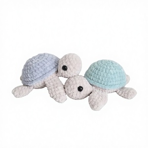 Giocattolo Tartaruga <span class=keywords><strong>Amigurumi</strong></span> Personalizzato con Logo Gratuito, Tartaruga Imbottita all'Uncinetto, Piccola Tartaruga Cartone Animato, Animale Marino in Peluche, Tessuto di Cotone - Product Image 3