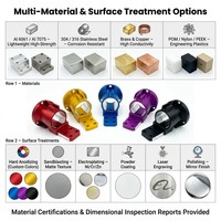 Pièces en alliage d'aluminium usinées sur mesure par CNC, tournage et fraisage, service d'anodisation colorée, échantillon rapide disponible