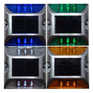 Nhà máy trực tiếp LED Cat Eye năng lượng mặt trời Road Studs dấu hiệu giao thông an toàn Đèn cảnh báo phản quang PC nhôm đinh tán IP68 giao thông - Product Image 2