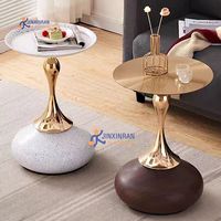 Table d'angle en acier inoxydable de style italien classique, très vendue, mobilier de salon moderne et minimaliste de luxe