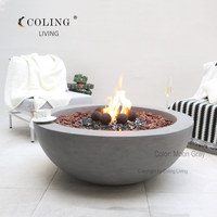 P007 Ensemble de jardin moderne de luxe Table de foyer au gaz propane autoportante pour l'extérieur avec brûleurs naturels pour villas