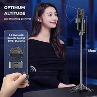 P15 Mini Portable sans fil contrôle extensible Selfie Stick et trépied lumière bureau support de téléphone portable 360 support de caméra rotatif