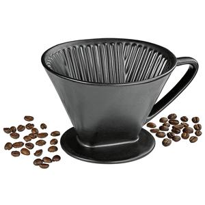 Filtro de Café Cilio Tamaño 4, Vertedor de Cerámica Negra para Preparación Manual - Product Image 1