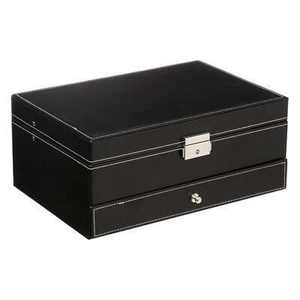 ESTUCHE PARA JOYAS DE CUERO NEGRO H. 30CM - Product Image 1