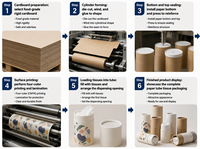 Emballage personnalisé en tube de papier kraft, boîte cylindrique en carton pour thé, bougie, cadeau, collation