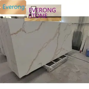 Nuevo técnico China más barato Calacatta oro blanco cuarzo artificial losas piedra cuarzo