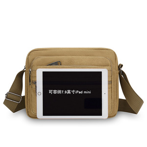Men's Canvas Crossbody Bag Large Capacity Durable Shoulder Bag For Business Commuting - Product Image 2