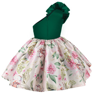 Vestidos para Niñas 2022, Nuevo Vestido con Hombros Descubiertos y Costuras Decorativas para Niñas de Un Año - Product Image 3