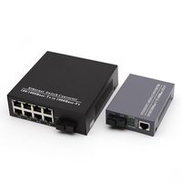 Convertisseur de médias 8 ports RJ45 Fibre Optique SC, Commutateur Ethernet Gigabit de qualité industrielle POE IP GSM GPRS, Rapide, Fiable, Plug & Play