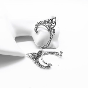 yunnique Tibetan Silver <b>Cuff</b> <b>Earrings</b> Hollow Pattern Design Unisex Ear Clips Fashion Jewelry - Product Image 4