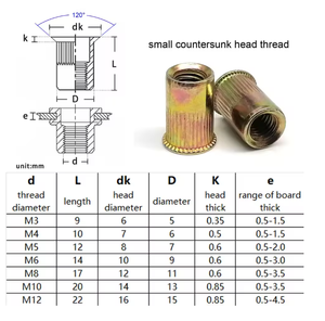 Écrous à riveter à tête fraisée plate en acier inoxydable 304 M8, rivets <span class=keywords><strong>filetés</strong></span> en aluminium, écrous à riveter, <span class=keywords><strong>inserts</strong></span> - Product Image 5