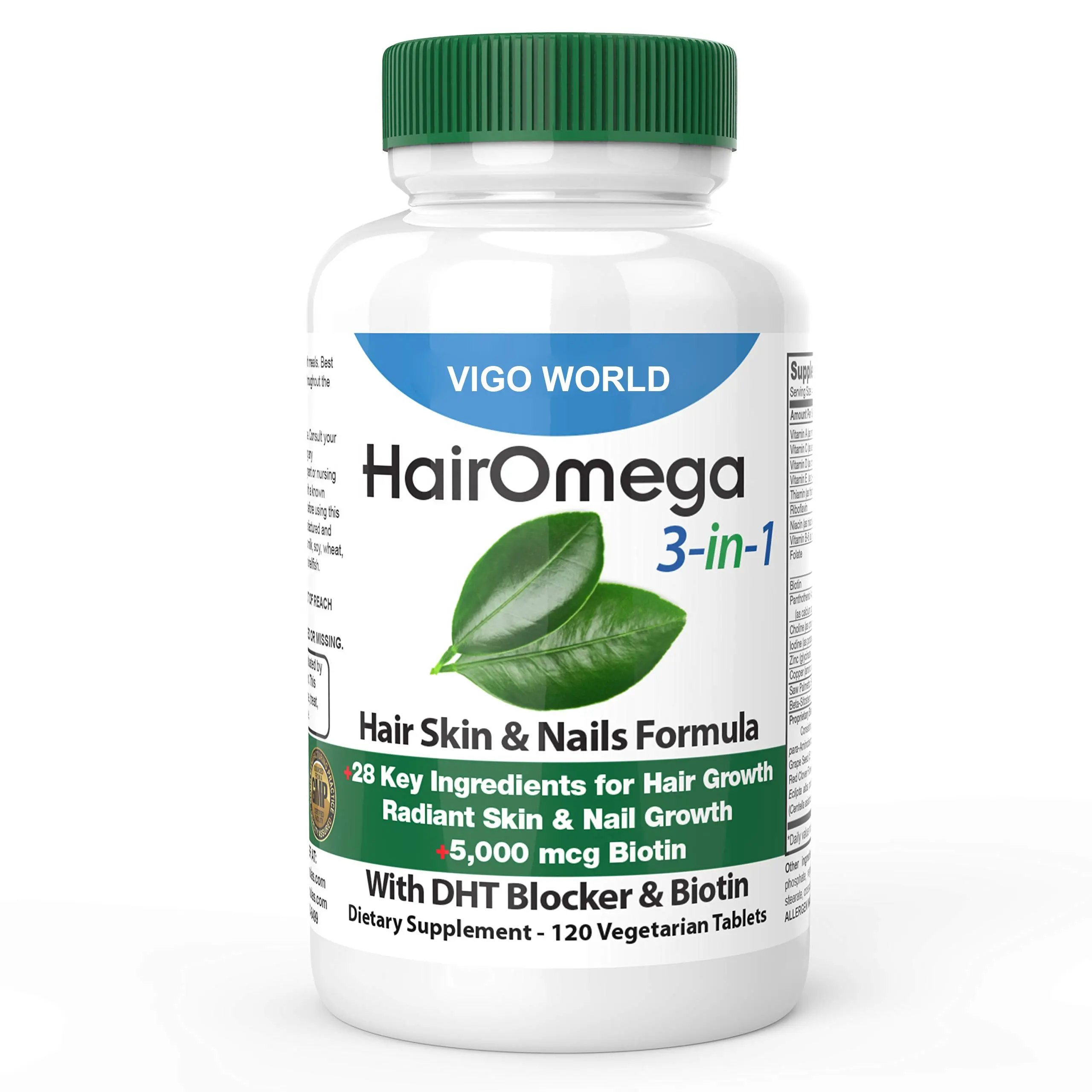 HairOmega 3-in-1 saç büyüme vitaminleri ile DHT engelleyici Biotin kadınlar ve erkekler için destek saç cilt ve tırnaklar büyüme