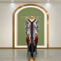 Robe Traditionnelle Africaine de Luxe pour Femmes Grandes Tailles, Col en V, Motif Diamant, Impression de Haute Qualité, Fournisseur de Robes BOUBOU