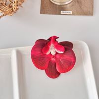 Kepala bunga Phalaenopsis, buatan tangan untuk dekorasi Tahun Baru DIY aksesoris bunga buatan untuk dekorasi jepit rambut kue