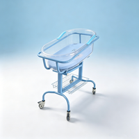 Lit d'hôpital pédiatrique bleu pour nourrissons, lit standard pour enfants, berceau pour nouveau-nés, cadre en acier anti-corrosion, berceau pour bébé