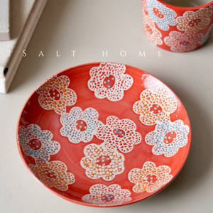 Taza de Café y Té de Boca Ancha <span class=keywords><strong>con</strong></span> Relieve Pintado a Mano, Diseño de Azalea, Hecha a Mano, <span class=keywords><strong>con</strong></span> Platillo, Decoración Creativa para el Hogar - Product Image 3